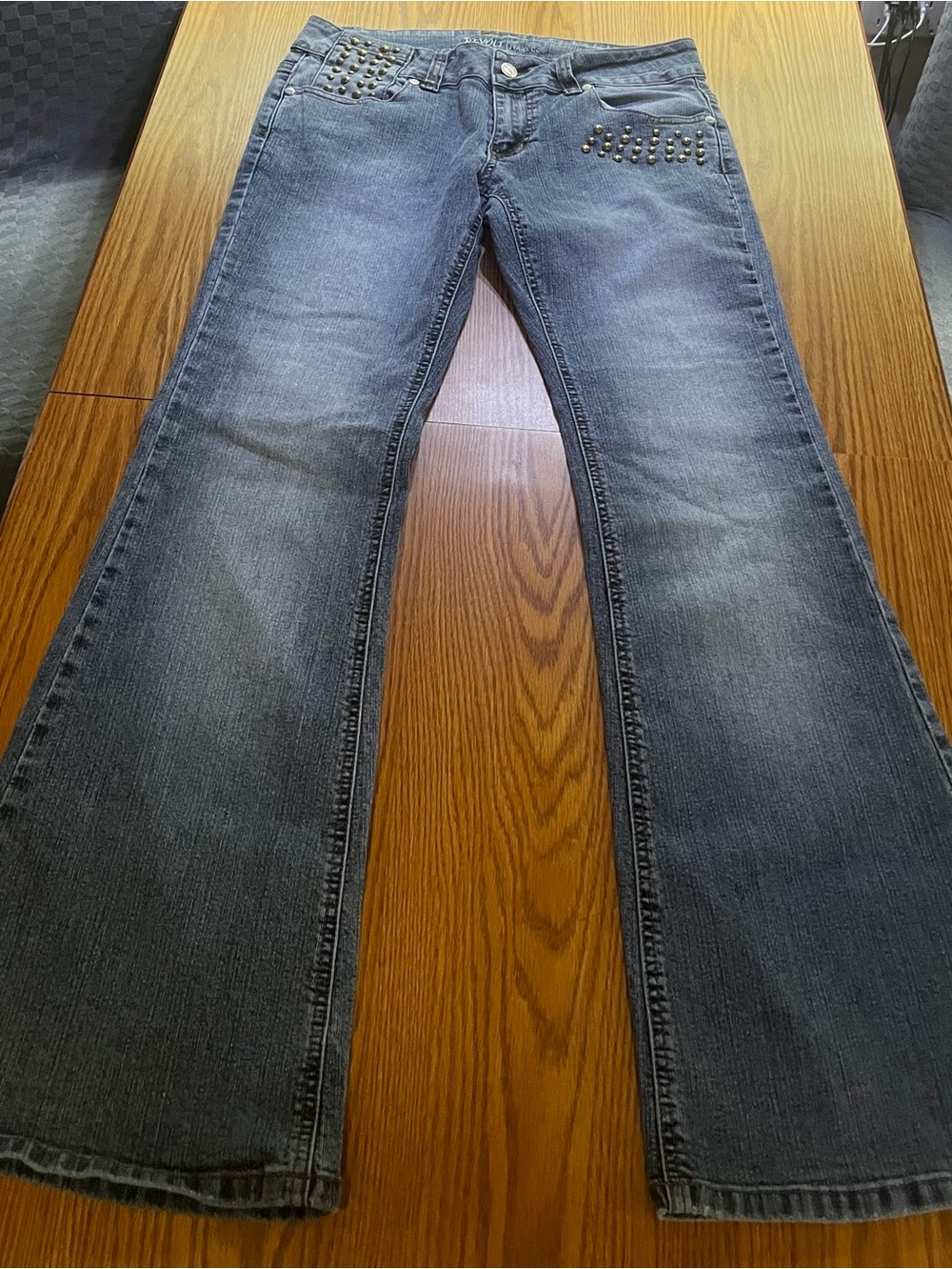 Revolt Jeans Women's Dark Blue Bootcut Jeans with Stud Accents Size 11